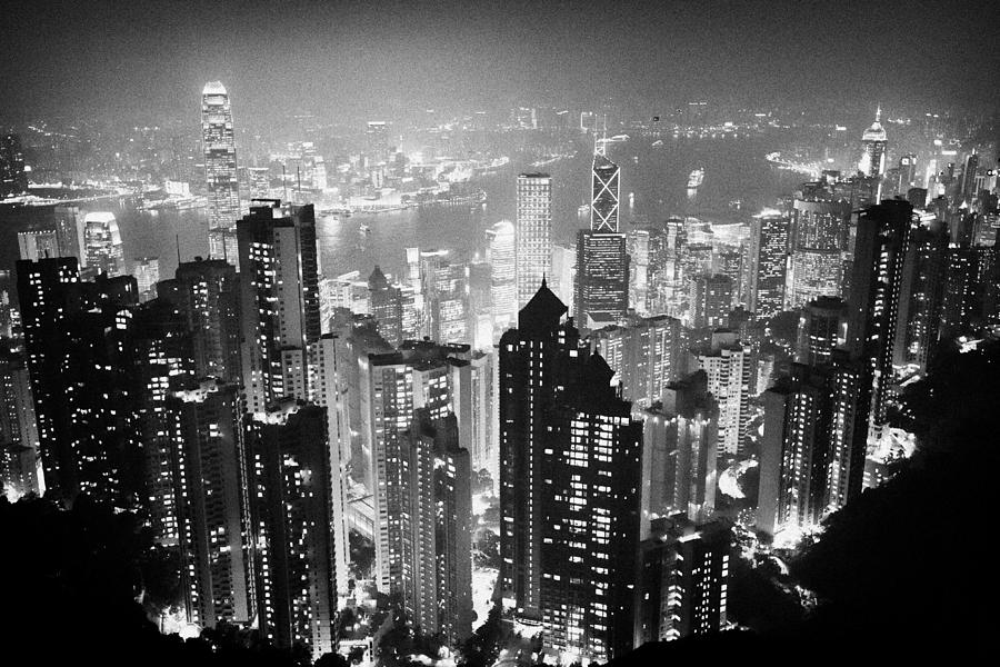 Aerial View Hong Kong Island Night Peak Hksar China Joe Fox